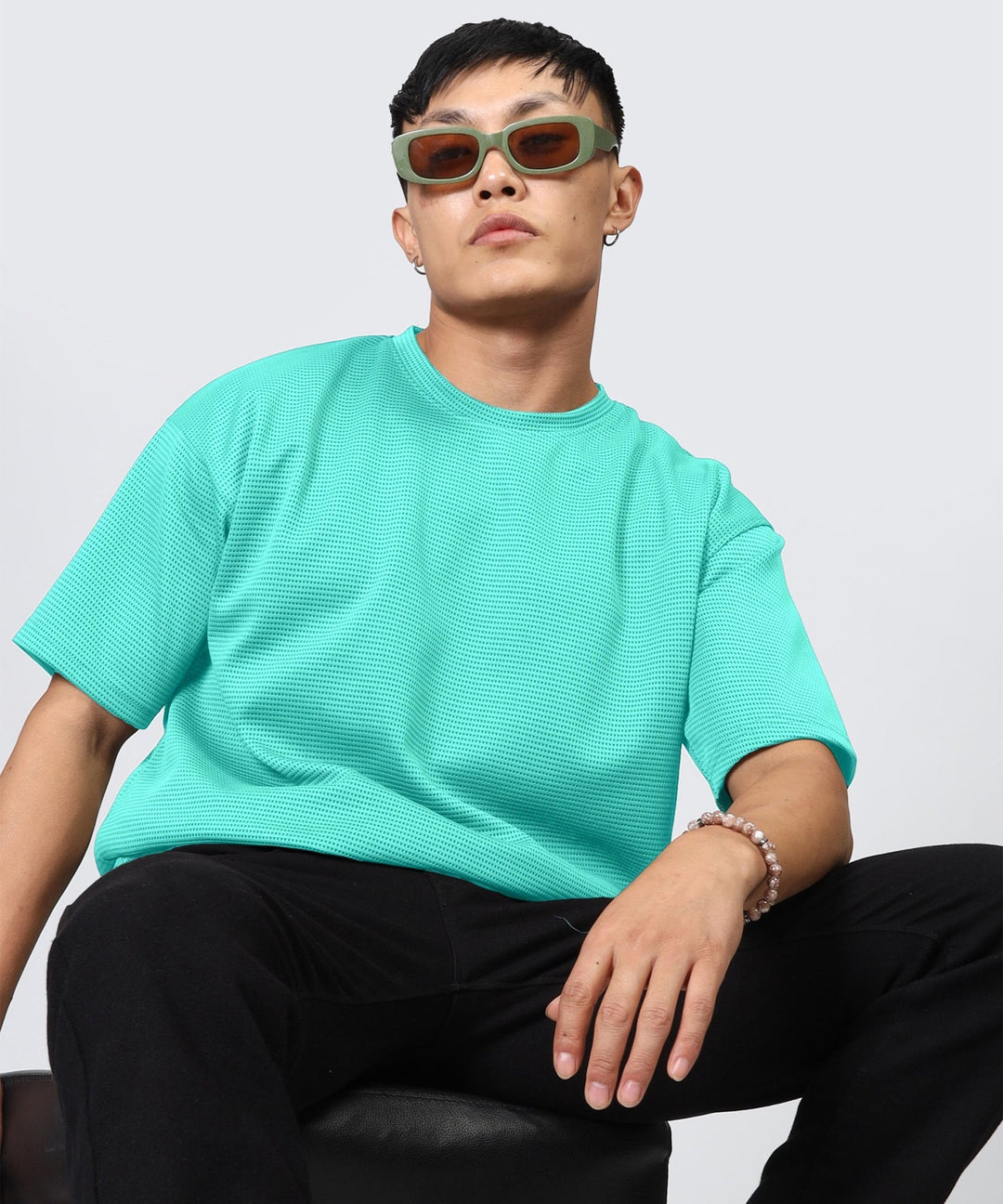 Men's Oversized Dotted Drop Shoulder T-Shirt