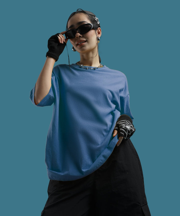 Womens Super Oversized Tshirt | Smoke Blue