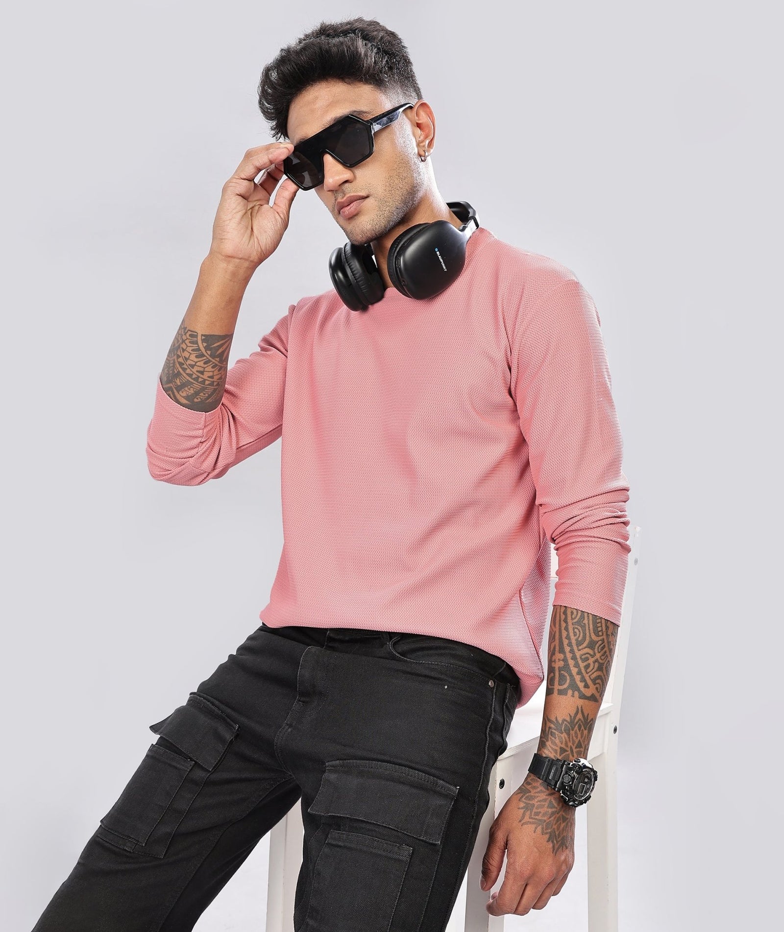 Men’s Regular Fit Polyblend Long Sleeve T-Shirt