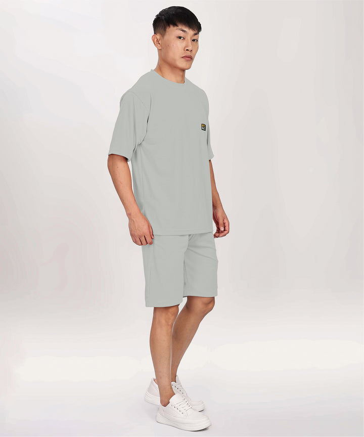Men's Tshirt & Shorts Set - Light Grey