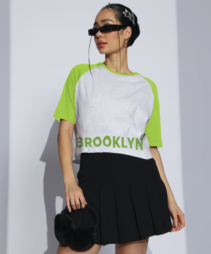 Womens Crop Top with Raglan Sleeve