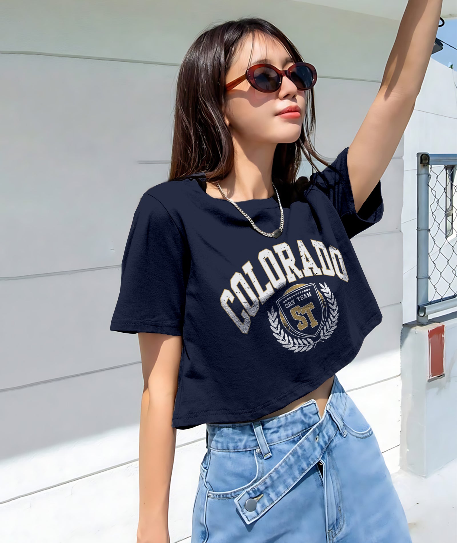 Womens Printed Crop Top