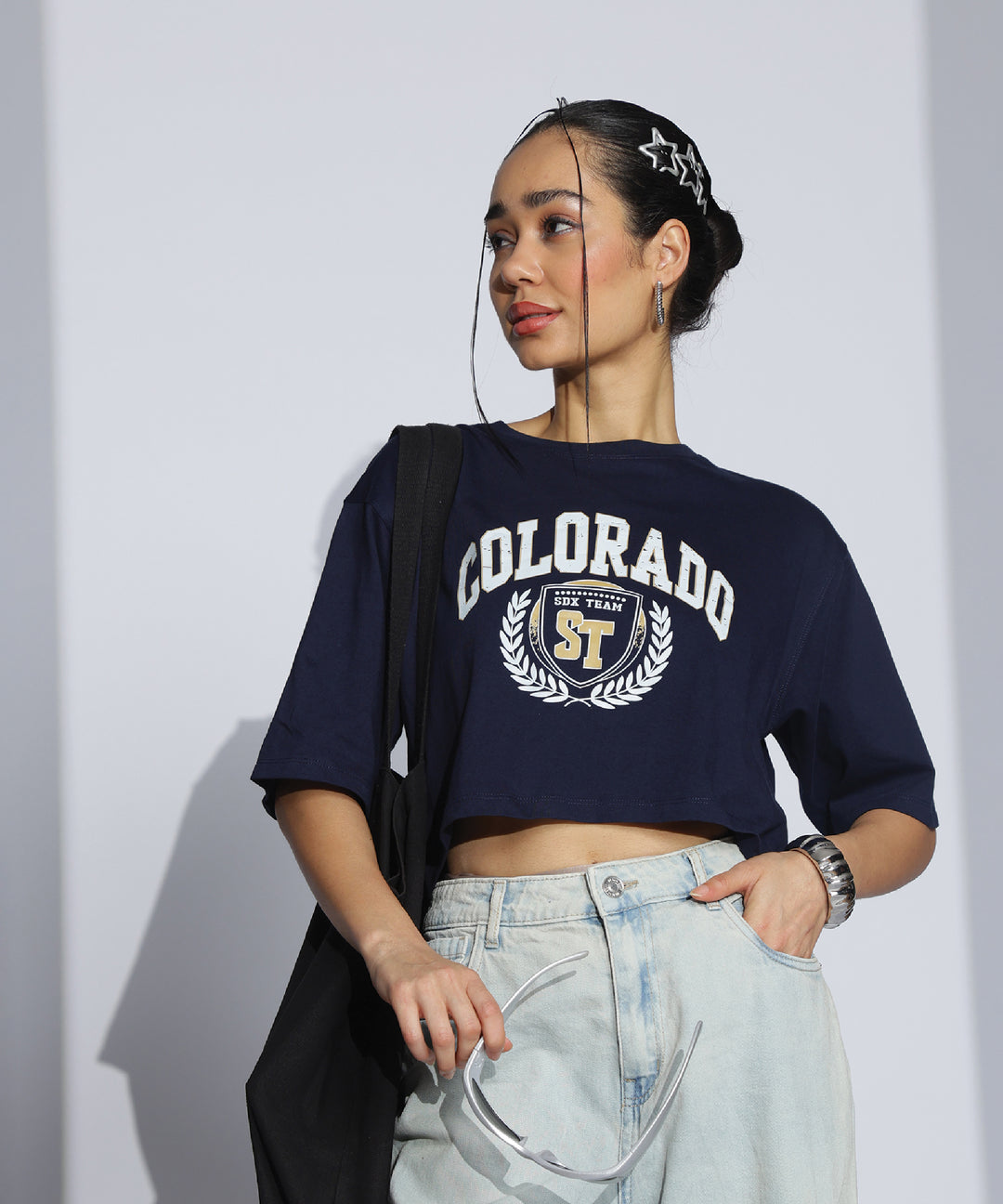 Womens Printed Crop Top