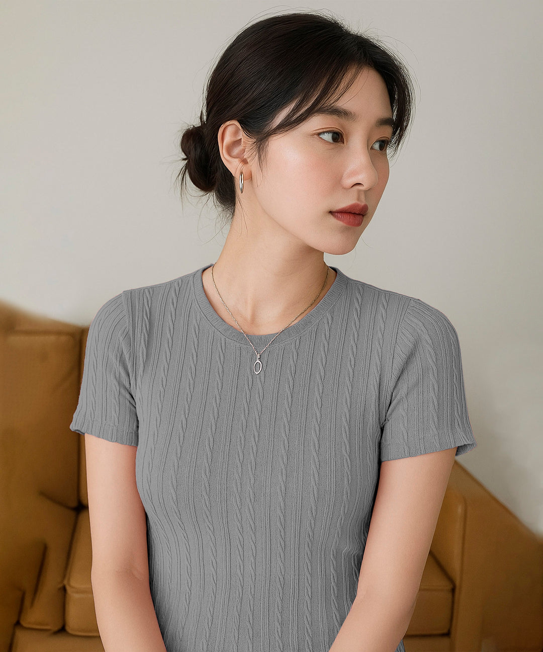 Womens Poly cotton Half Sleeve Solid T-Shirt