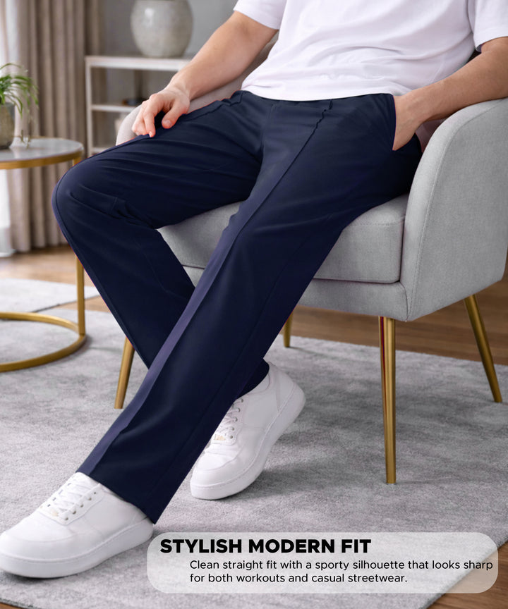 Mens Relaxed Fit Track Pants with Pockets | Navy