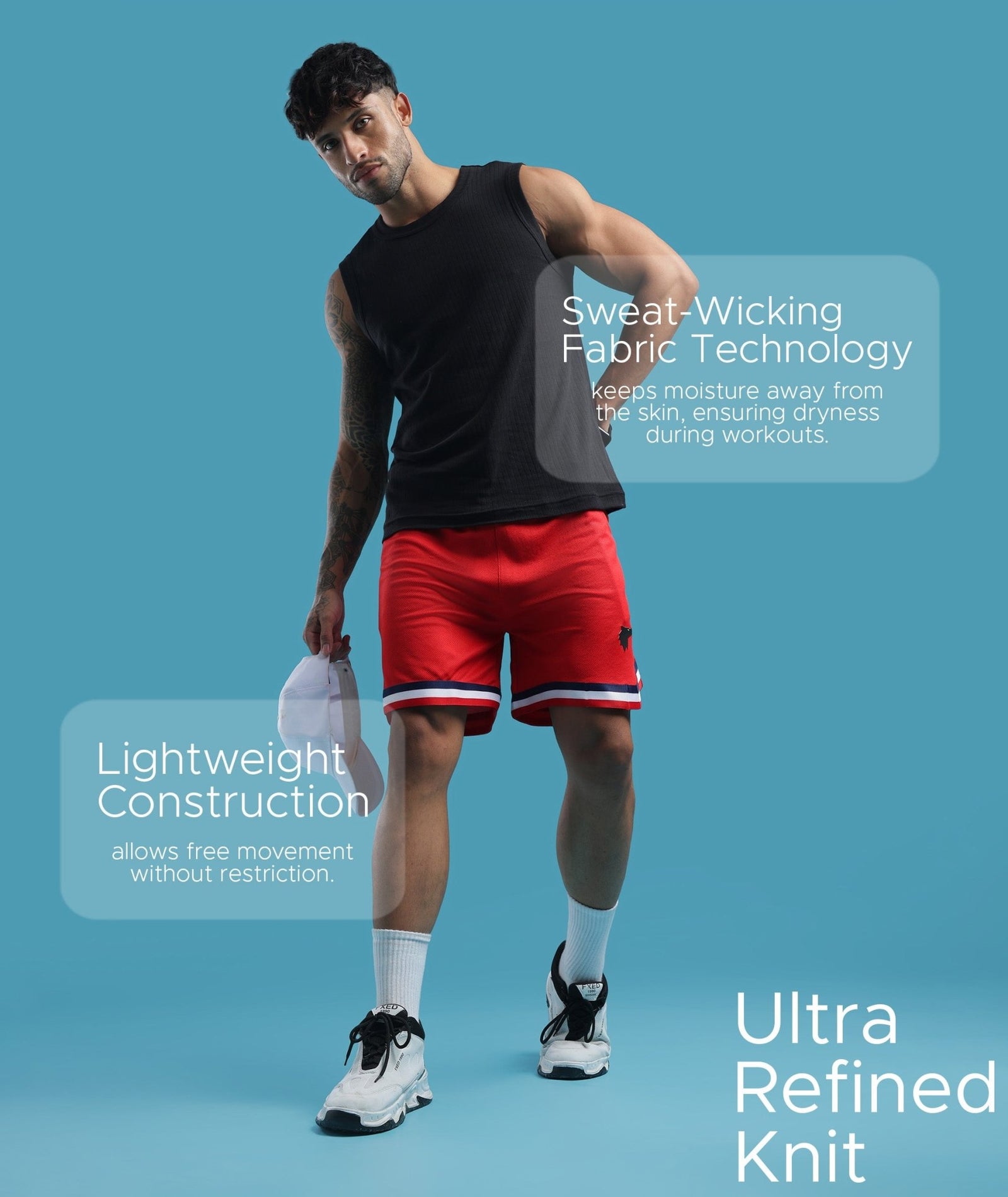 Mens Athletic Shorts with Pockets | Red