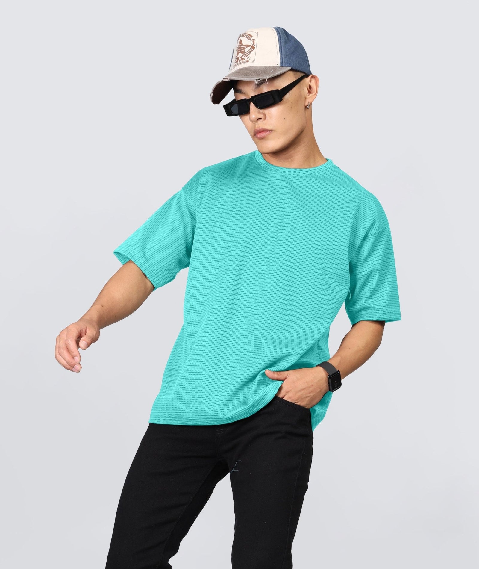 Men's Oversized Dotted Drop Shoulder T-Shirt