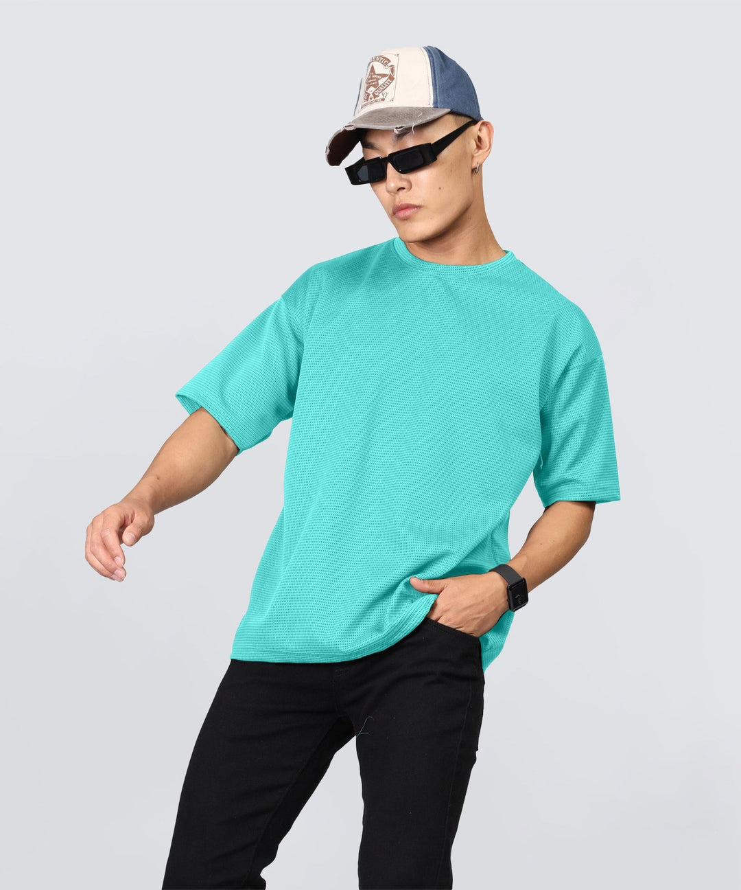 Men's Oversized Dotted Drop Shoulder T-Shirt