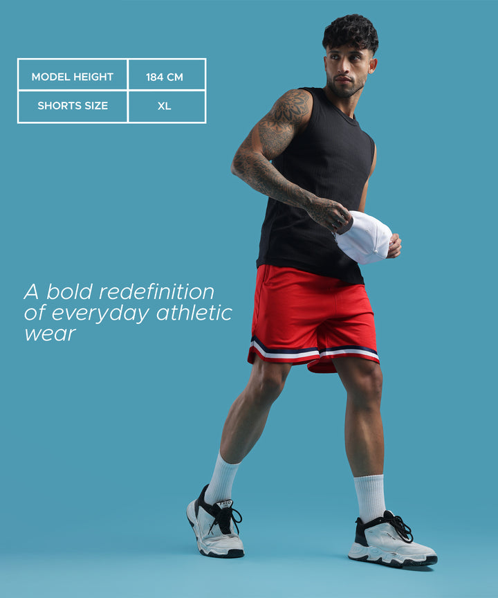 Mens Athletic Shorts with Pockets | Red