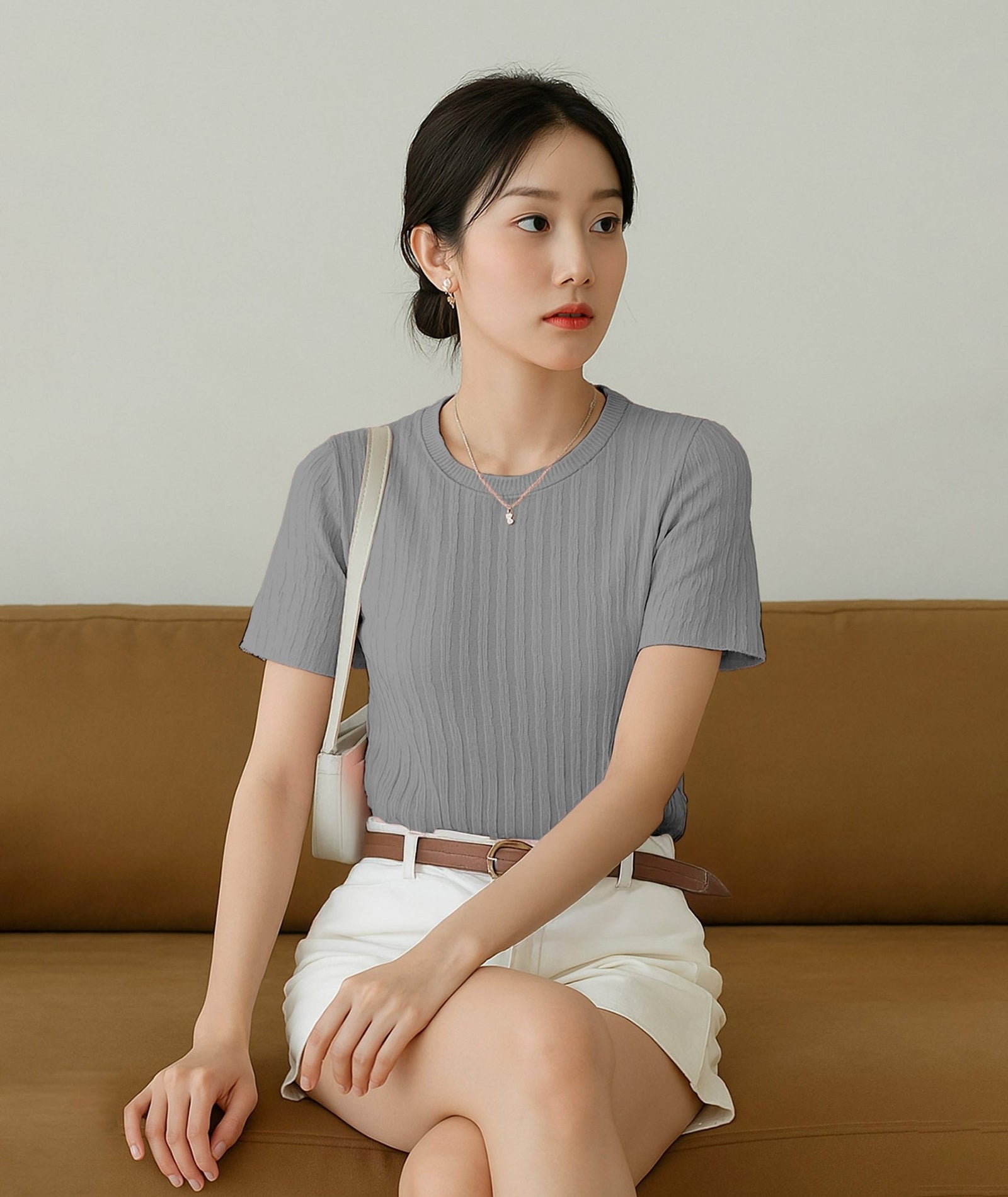 Womens Poly cotton Half Sleeve Solid T-Shirt