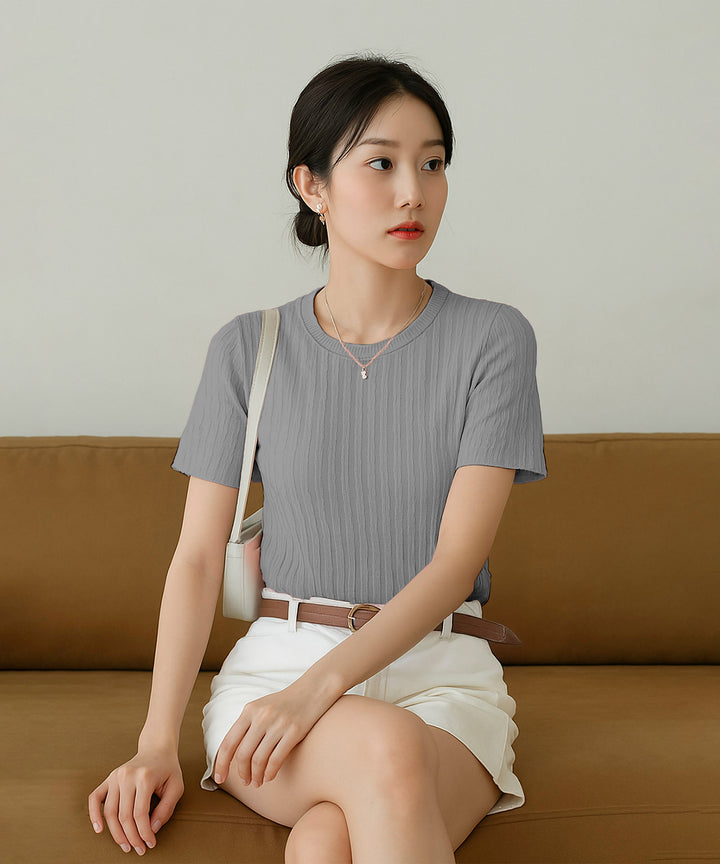 Womens Poly cotton Half Sleeve Solid T-Shirt