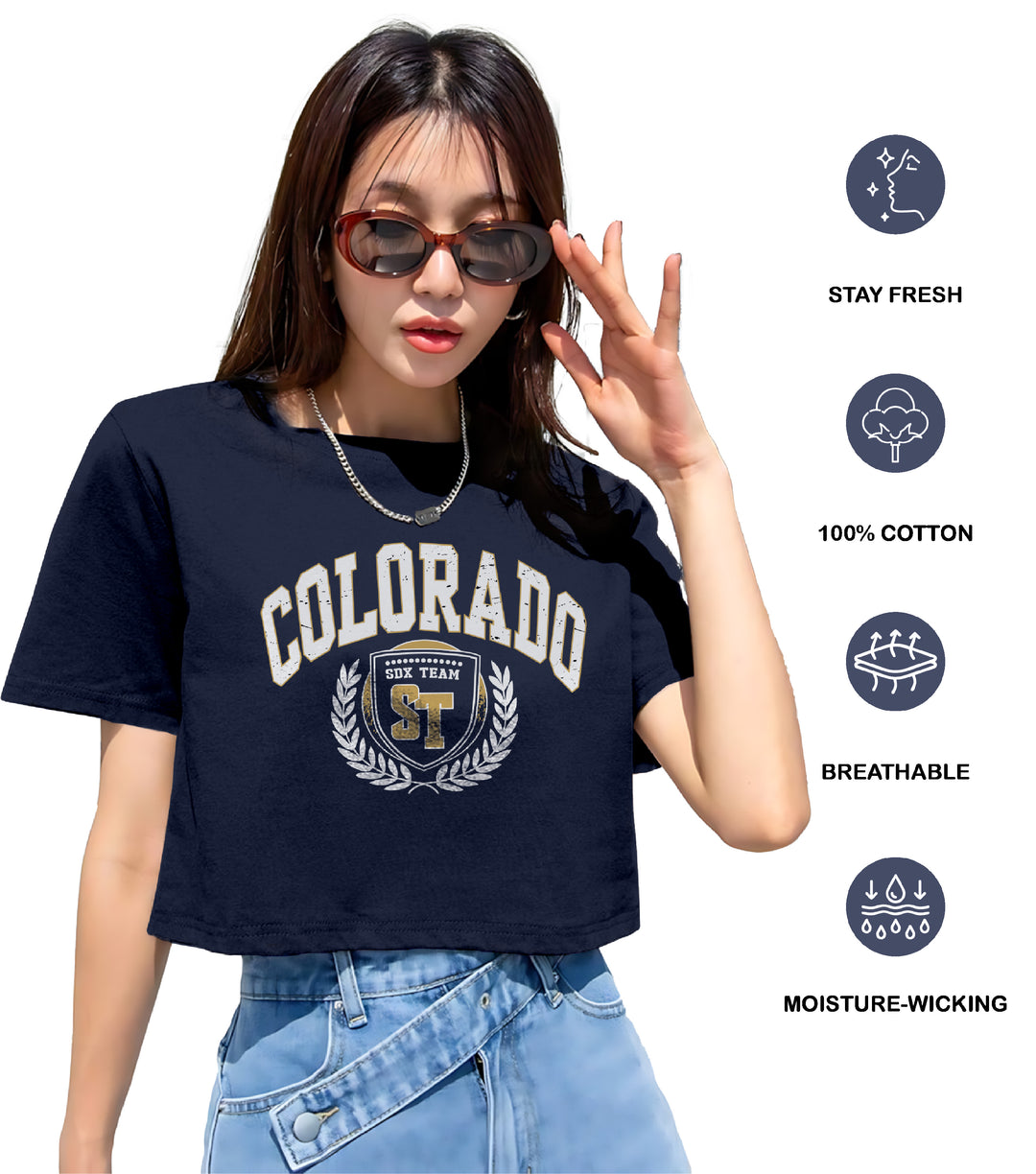 Womens Printed Crop Top
