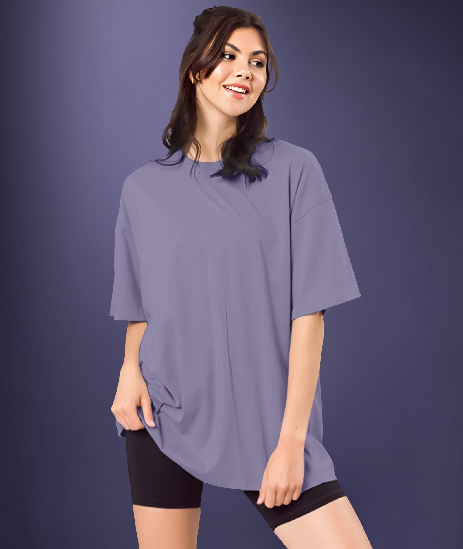 Dark Purple Womens Oversized Tshirt
