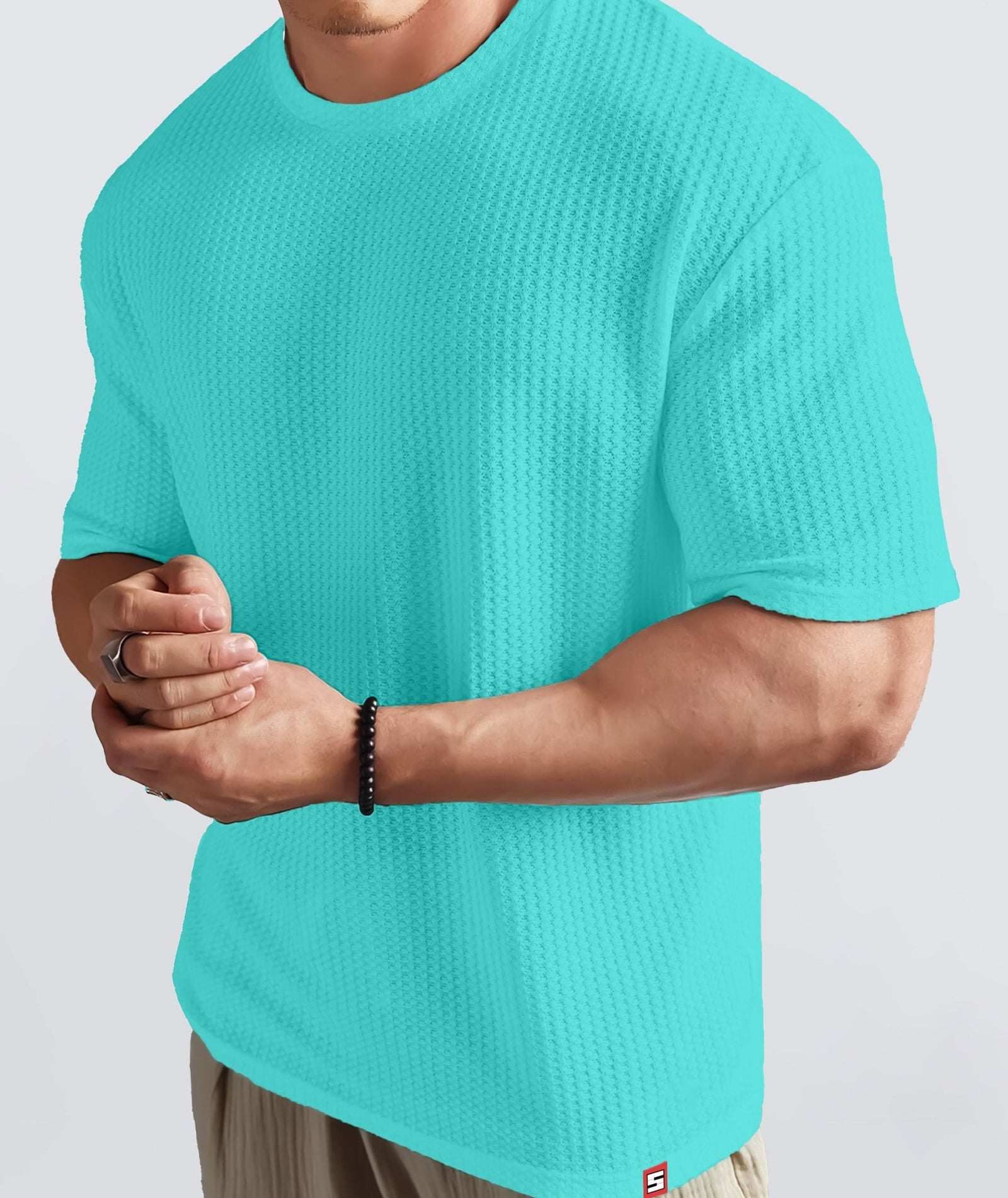 Men's Oversized Dotted Drop Shoulder T-Shirt