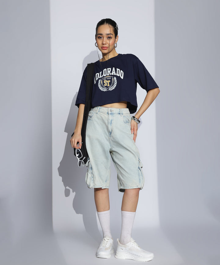 Womens Printed Crop Top