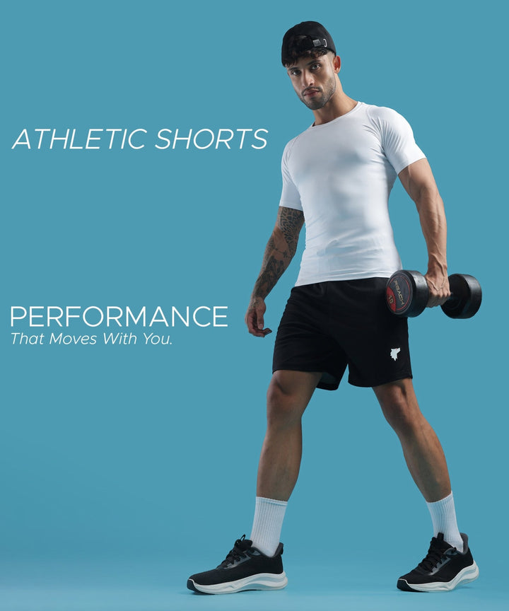 Mens Athletic Lightweight Shorts with Pockets | Black
