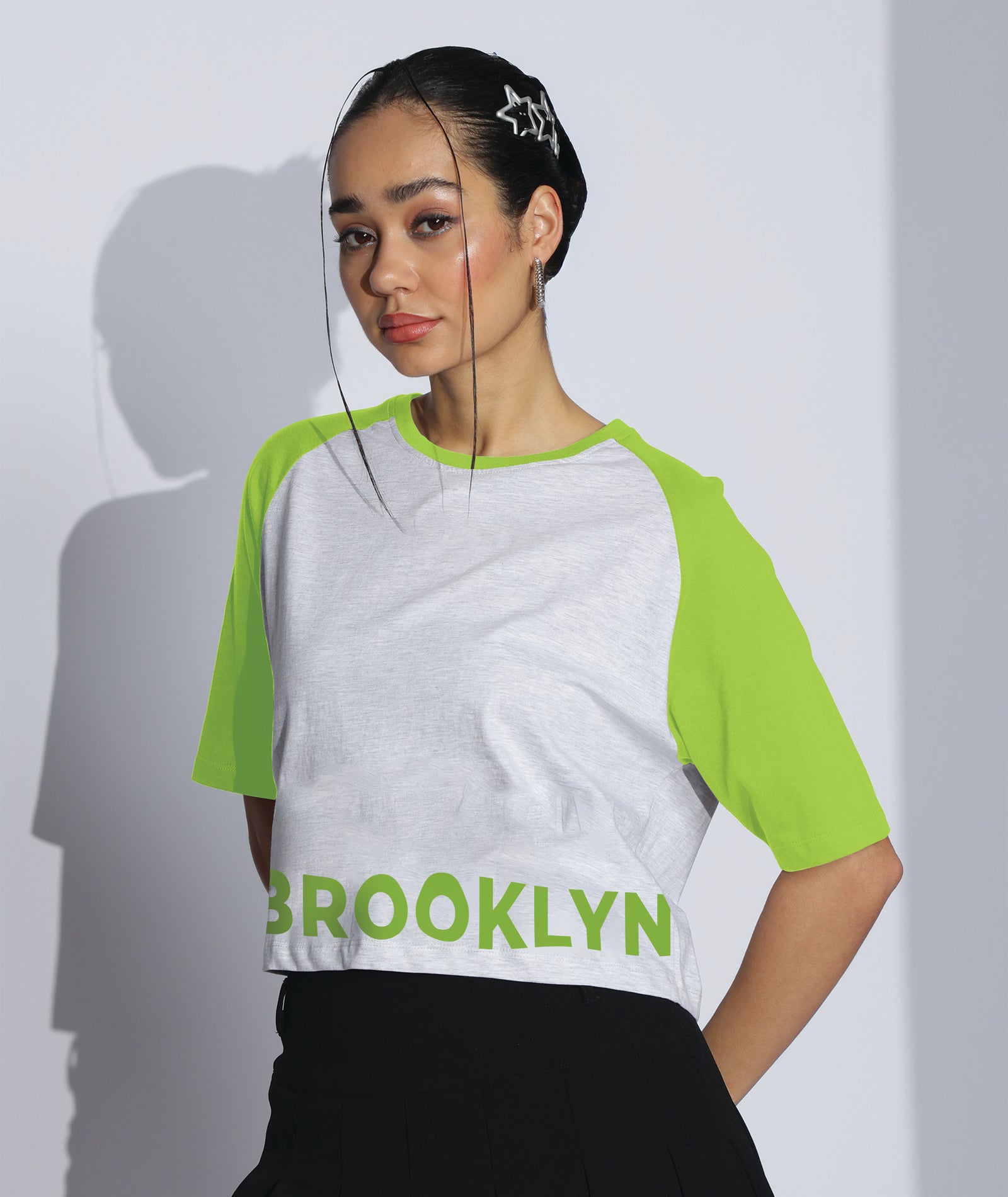 Womens Crop Top with Raglan Sleeve