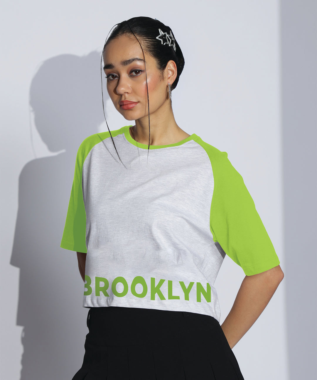Womens Crop Top with Raglan Sleeve