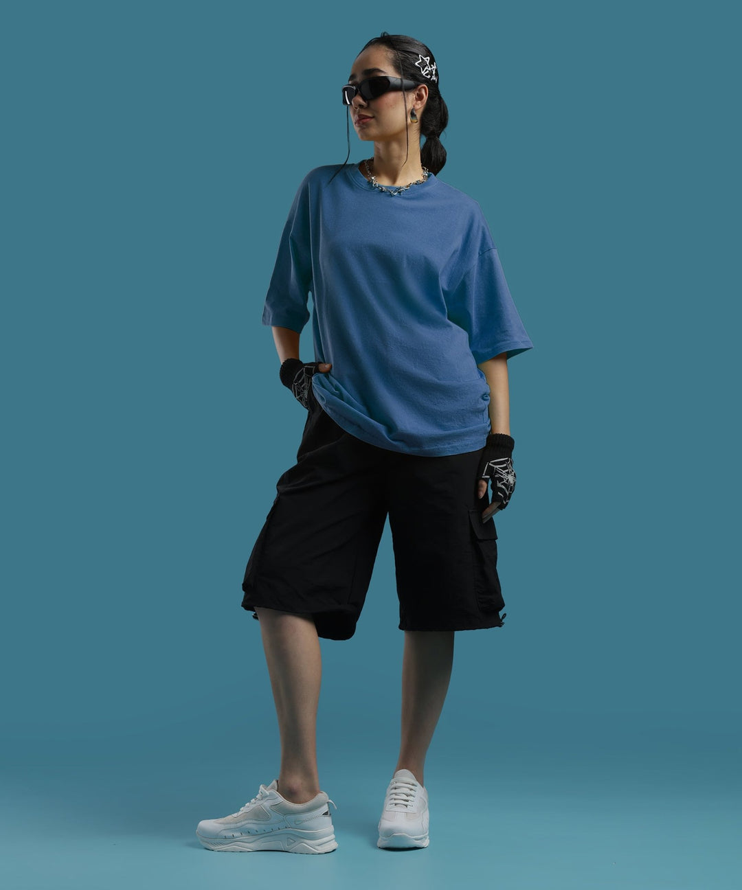 Womens Super Oversized Tshirt | Smoke Blue