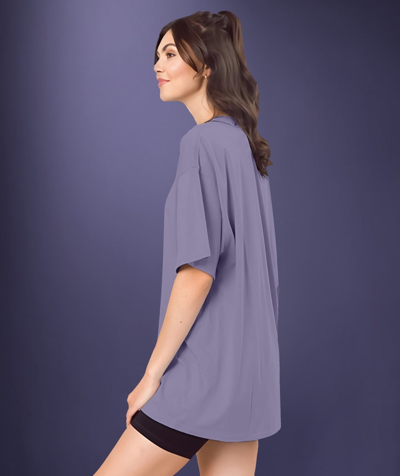 Dark Purple Womens Oversized Tshirt