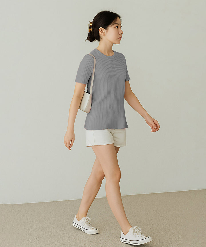 Womens Poly cotton Half Sleeve Solid T-Shirt