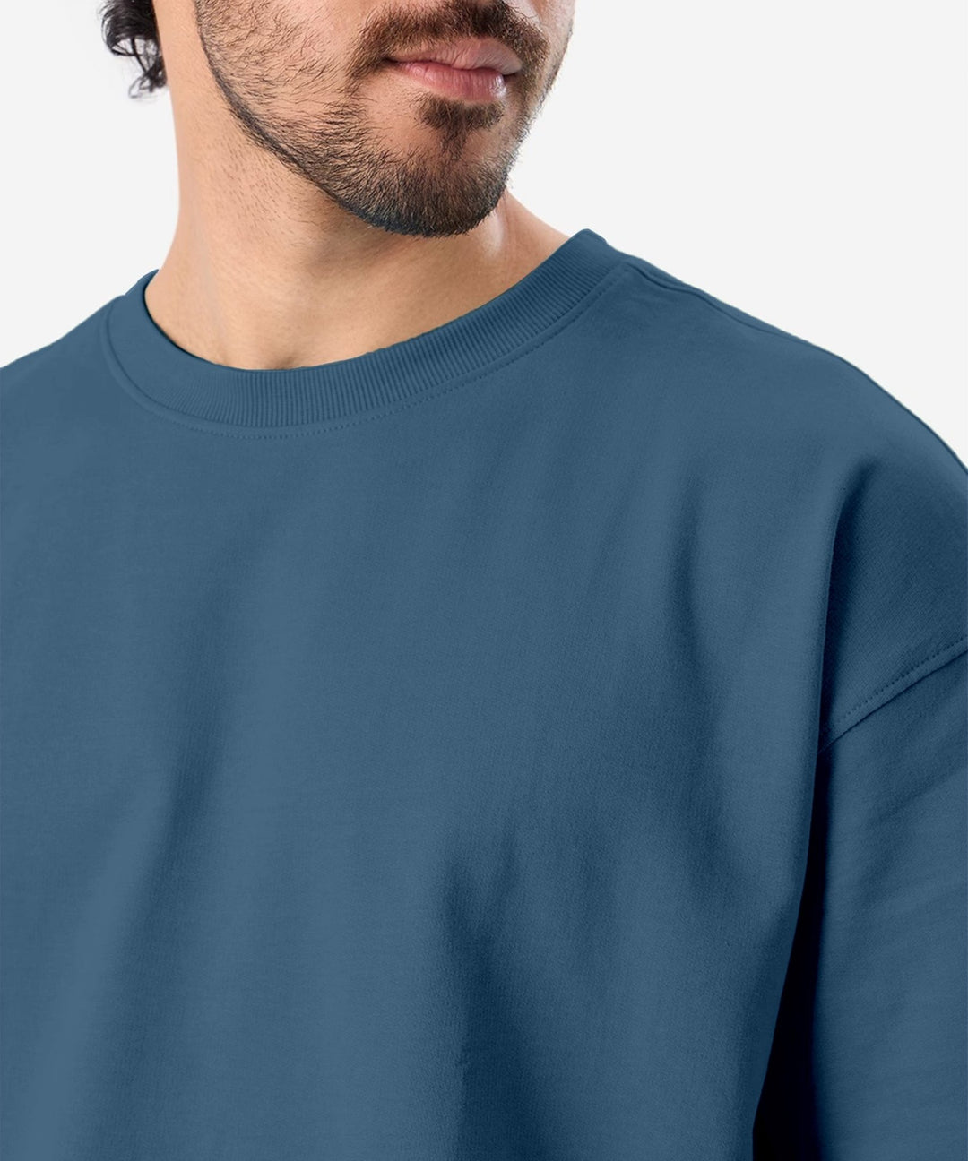 Men’s Solid Oversized T-Shirt | Smoke Blue