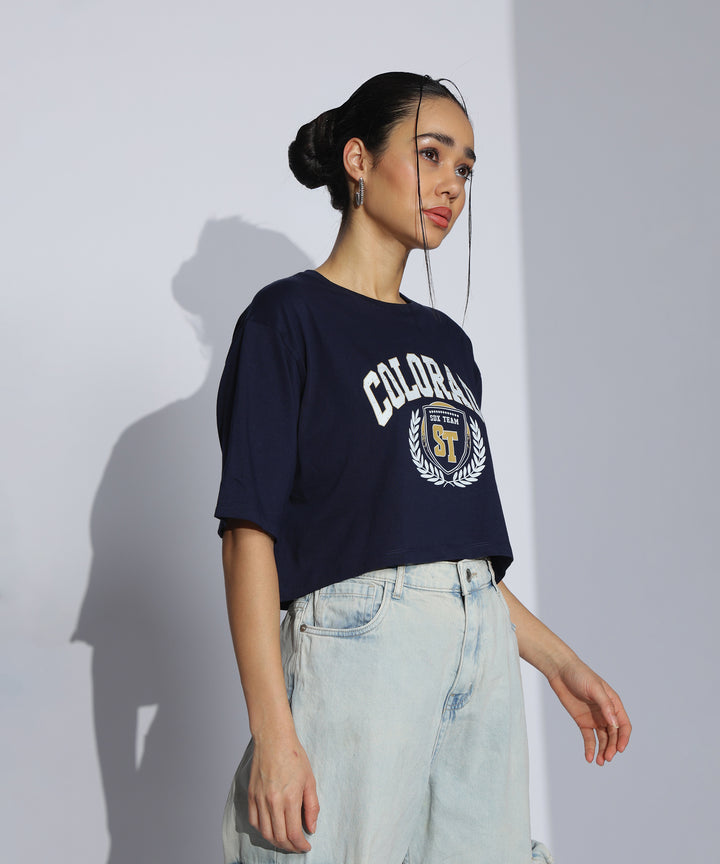 Womens Printed Crop Top