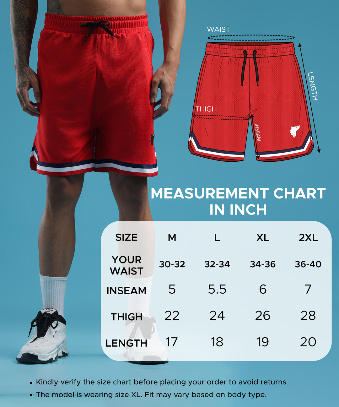 Mens Athletic Shorts with Pockets | Red