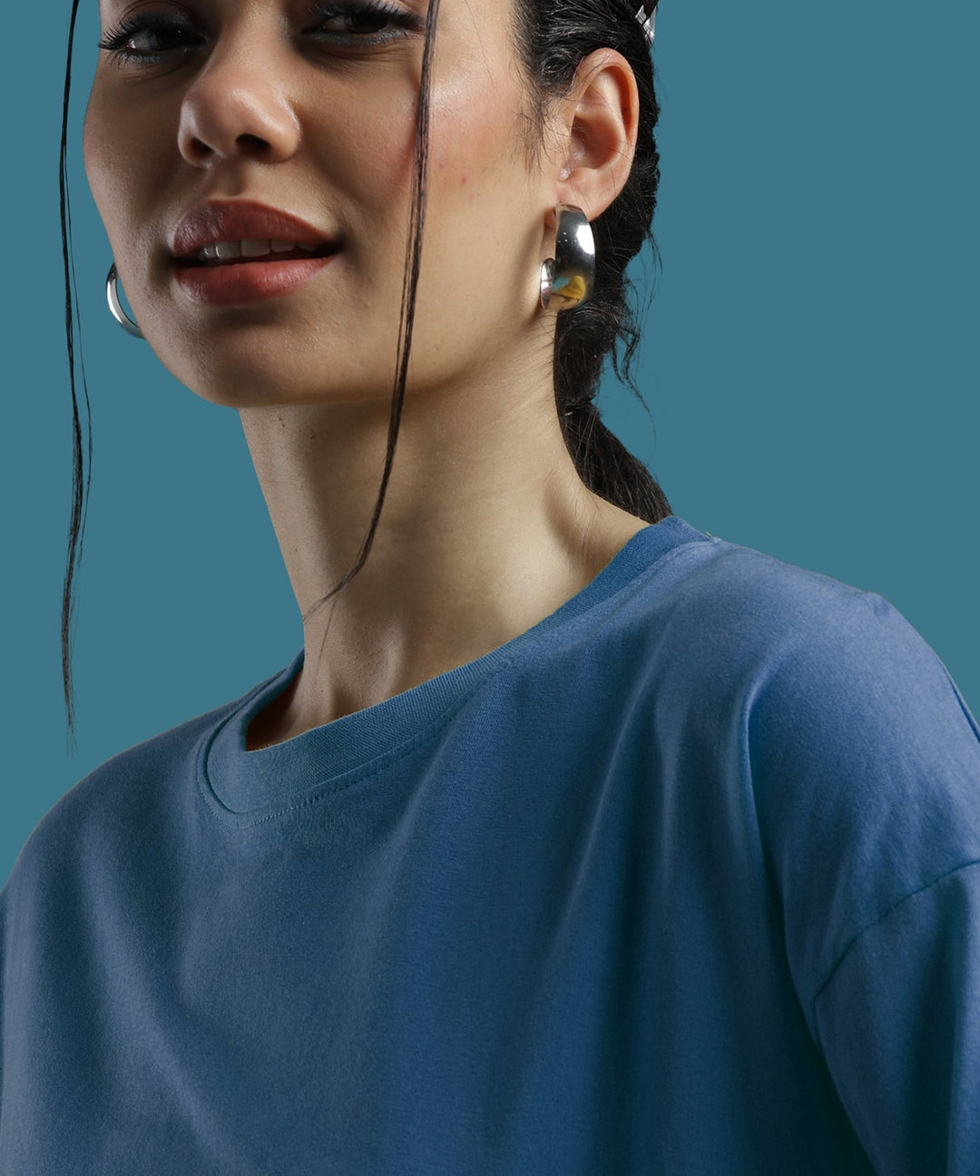 Womens Super Oversized Tshirt | Smoke Blue