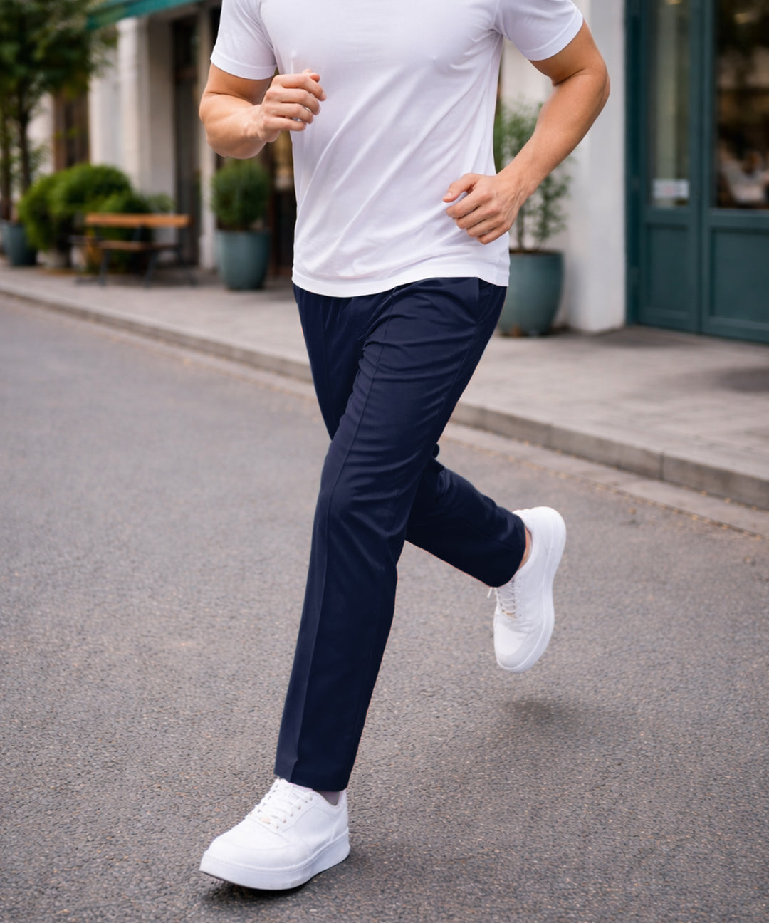 Mens Relaxed Fit Track Pants with Pockets | Navy