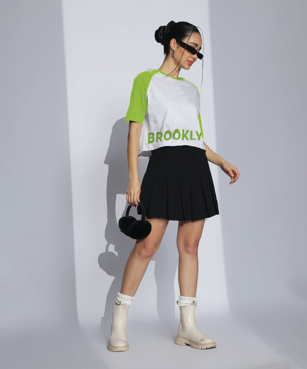 Womens Crop Top with Raglan Sleeve