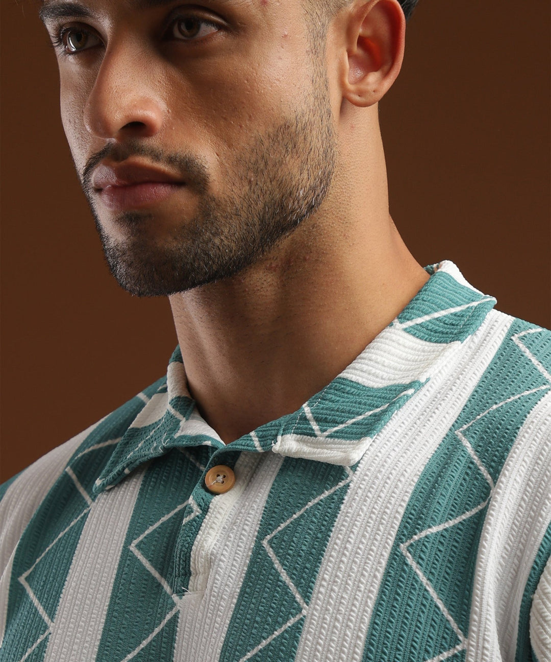 Mens Casual Striped Polo T-Shirt | Blue