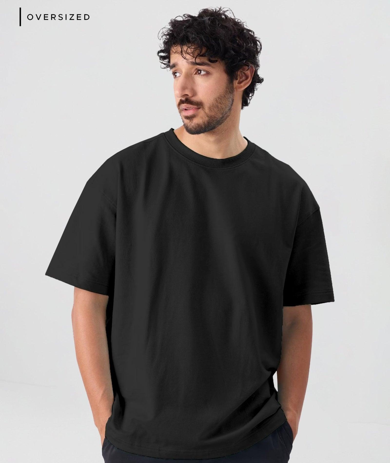 Men’s Solid Oversized T-Shirt | Black