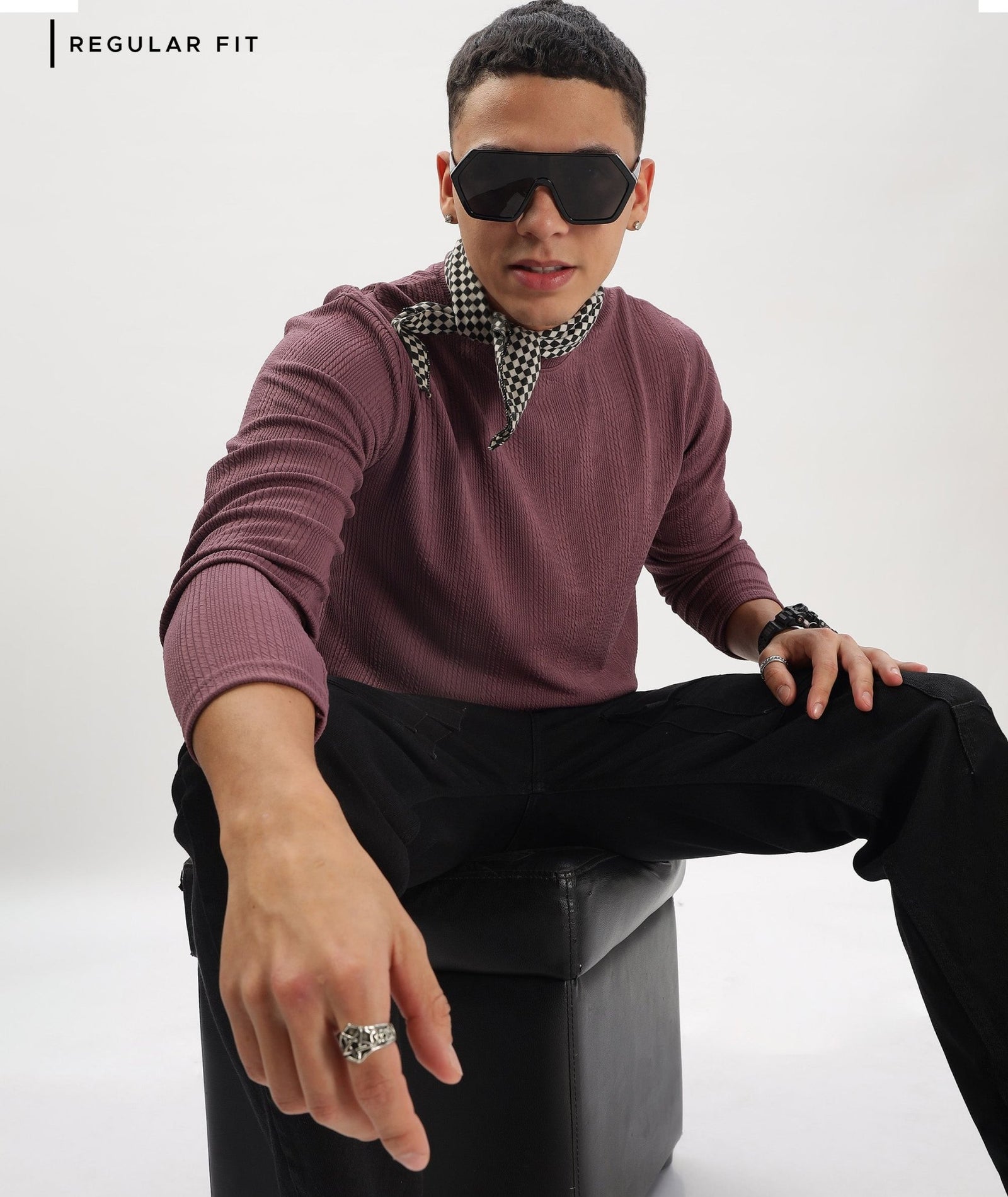 Men's Solid Full Sleeve Regular Fit T-Shirt