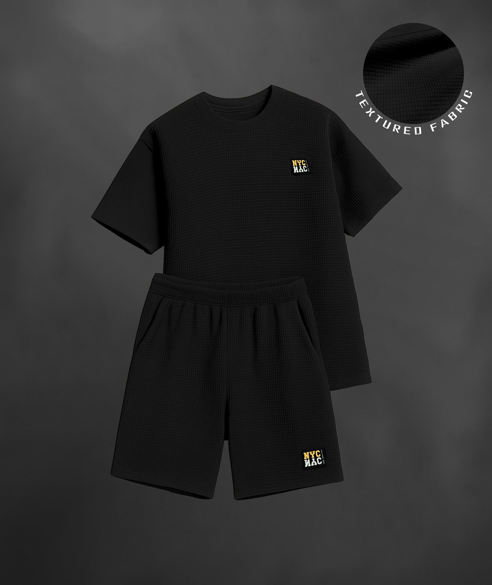 Men's Tshirt & Shorts Set - Black