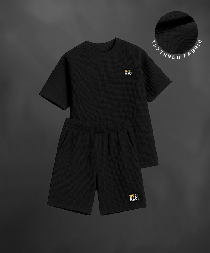 Men's Tshirt & Shorts Set - Black