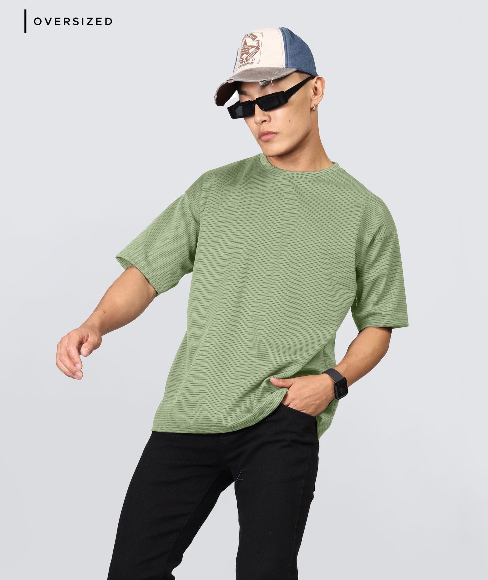 Men's Oversized Dotted Drop Shoulder T-Shirt