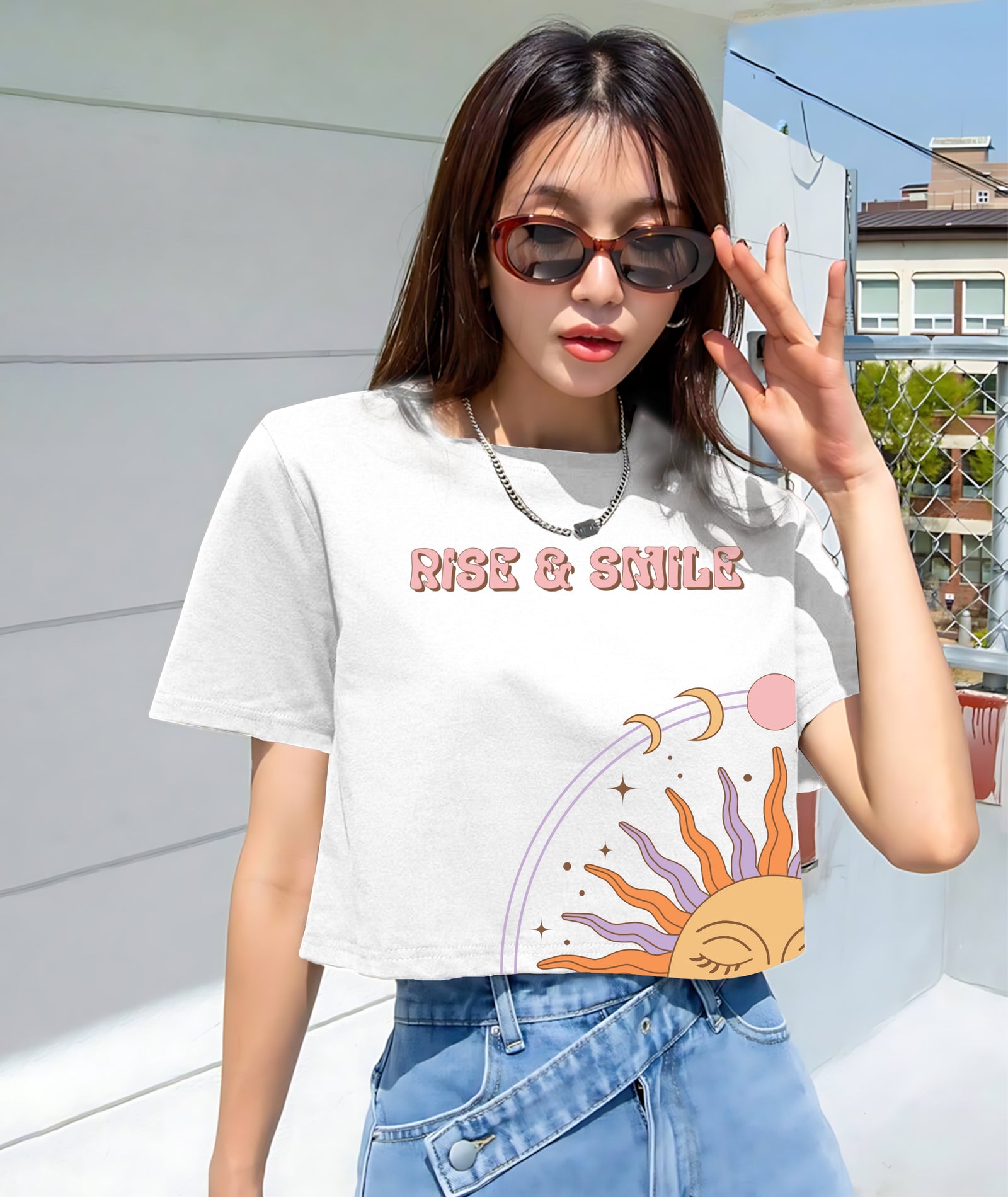 Womens Printed Crop Top