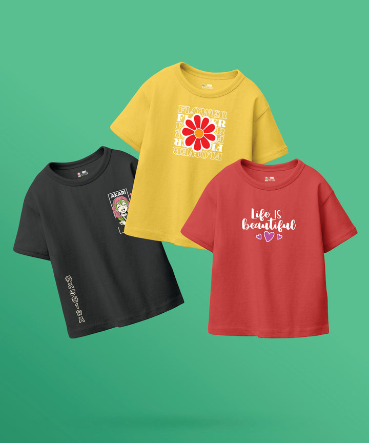 GIRLS TSHIRT (PACK OF 3)