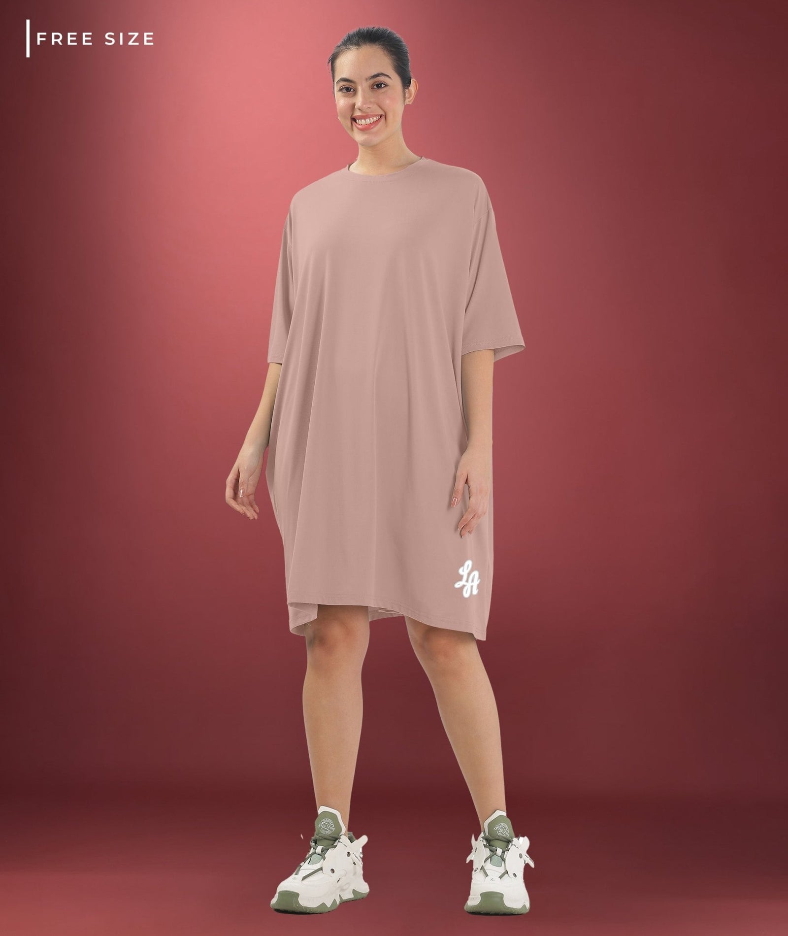 Womens Oversized Drop Shoulder T-Shirt with Side Pockets