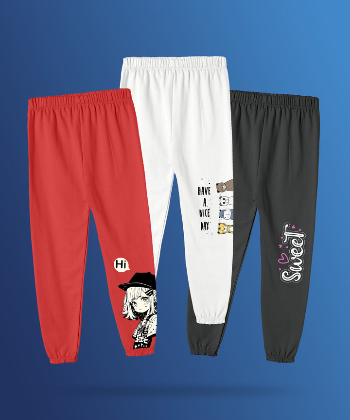 GIRLS TRACK PANT (PACK OF 3)