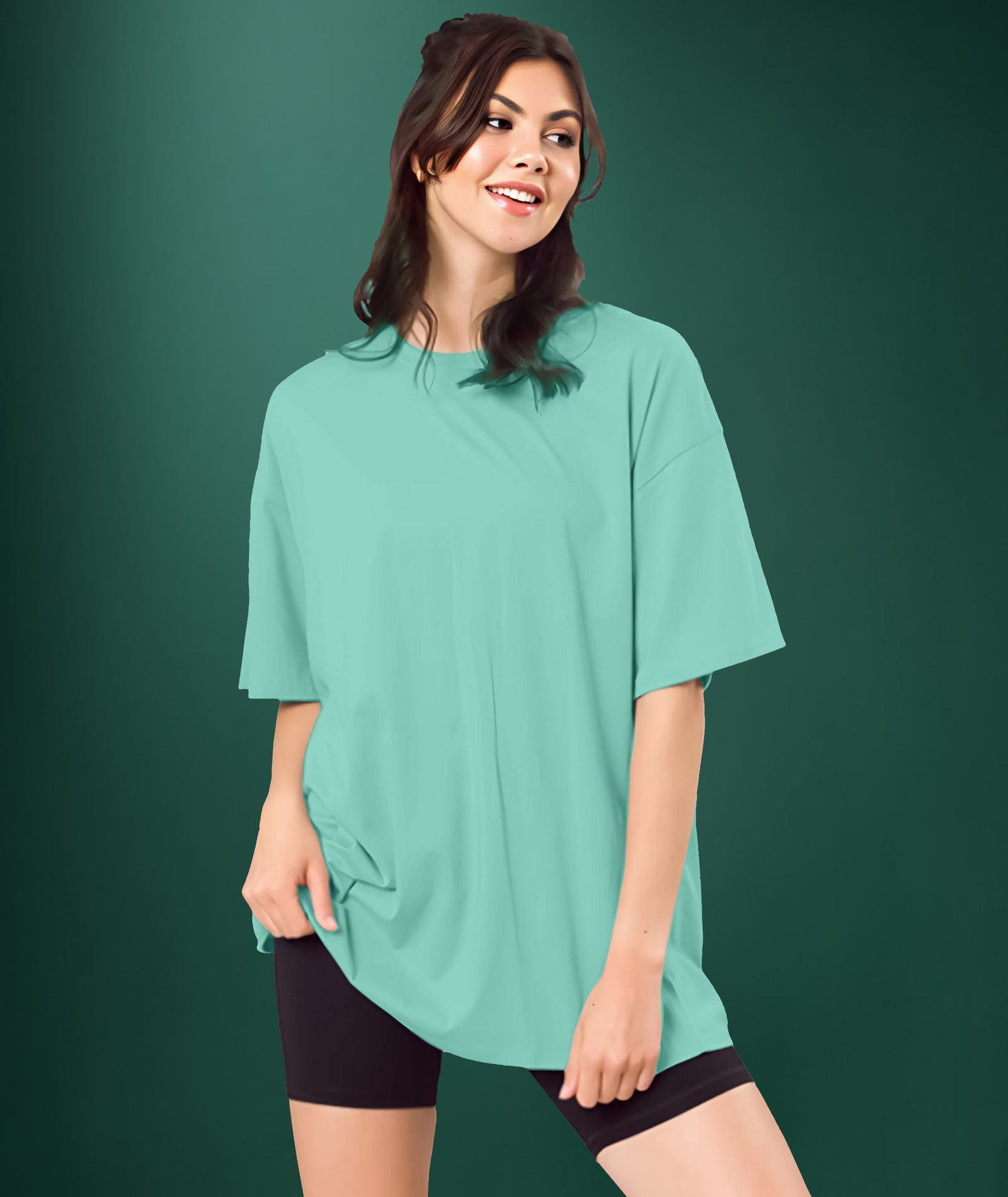 Teal Womens Oversized Tshirt