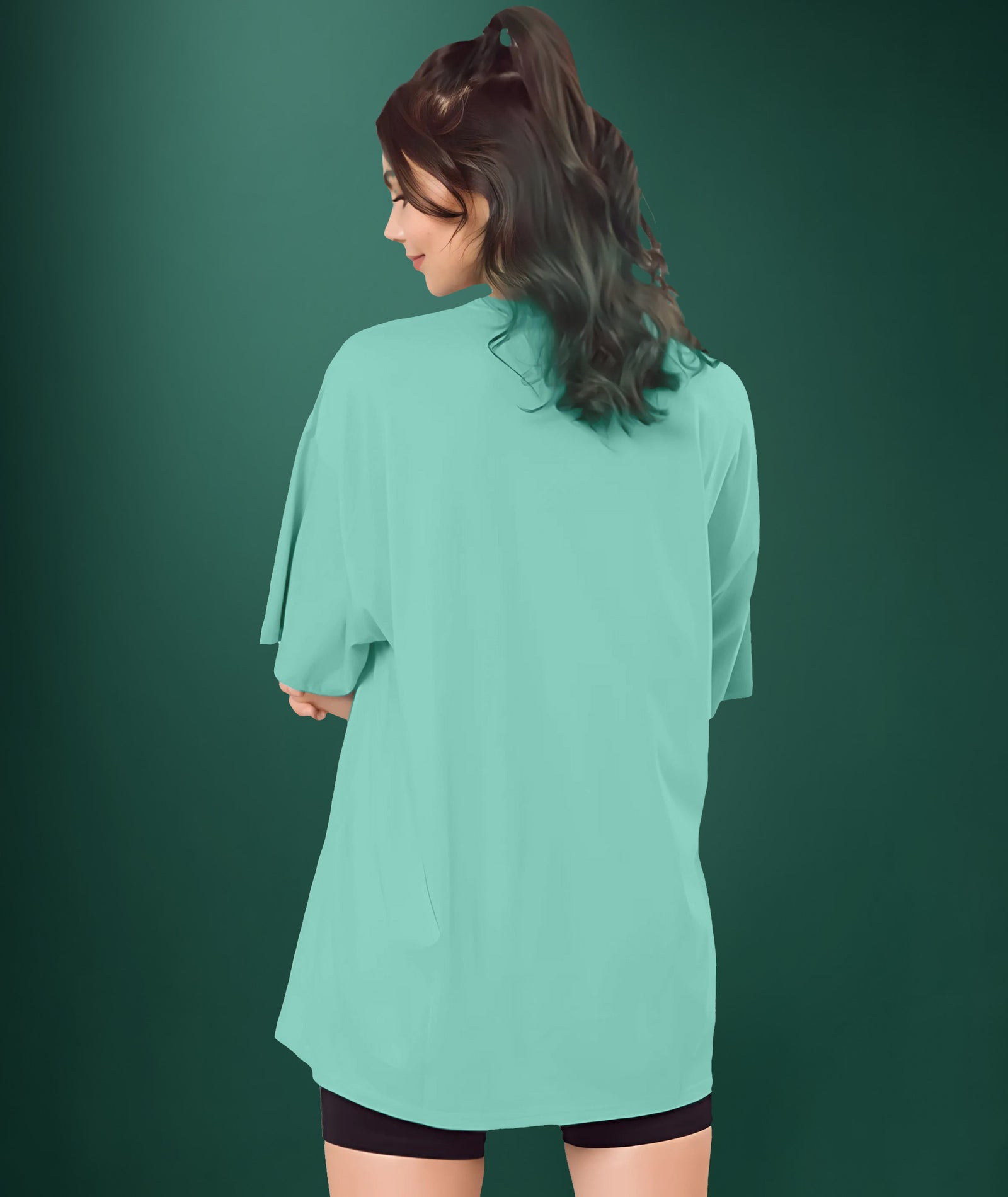 Teal Womens Oversized Tshirt