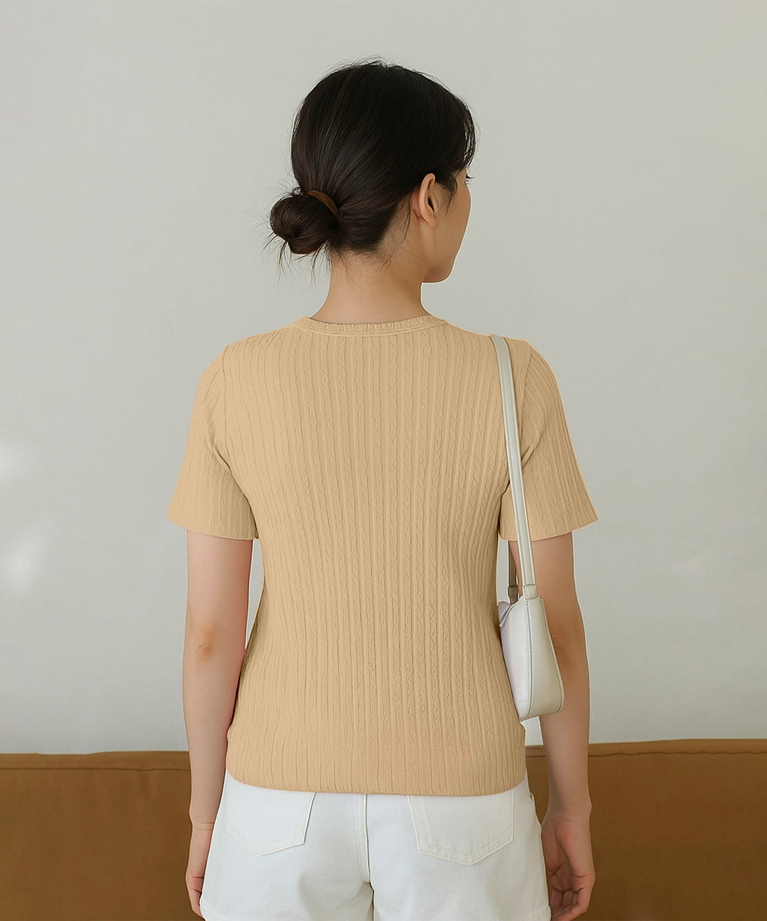 Womens Poly cotton Half Sleeve Solid T-Shirt