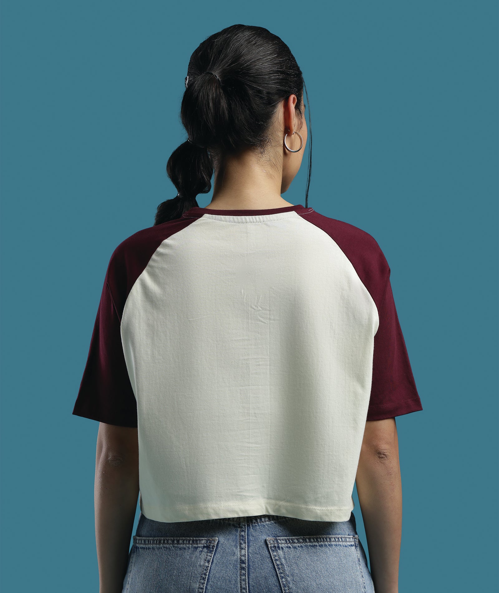 Womens Crop Top with Raglan Sleeve
