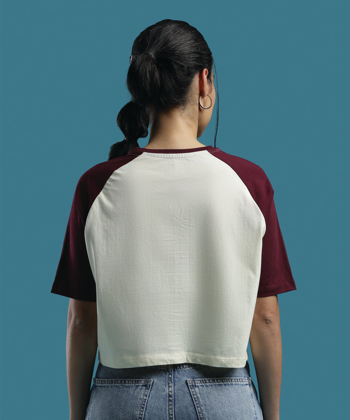 Womens Crop Top with Raglan Sleeve