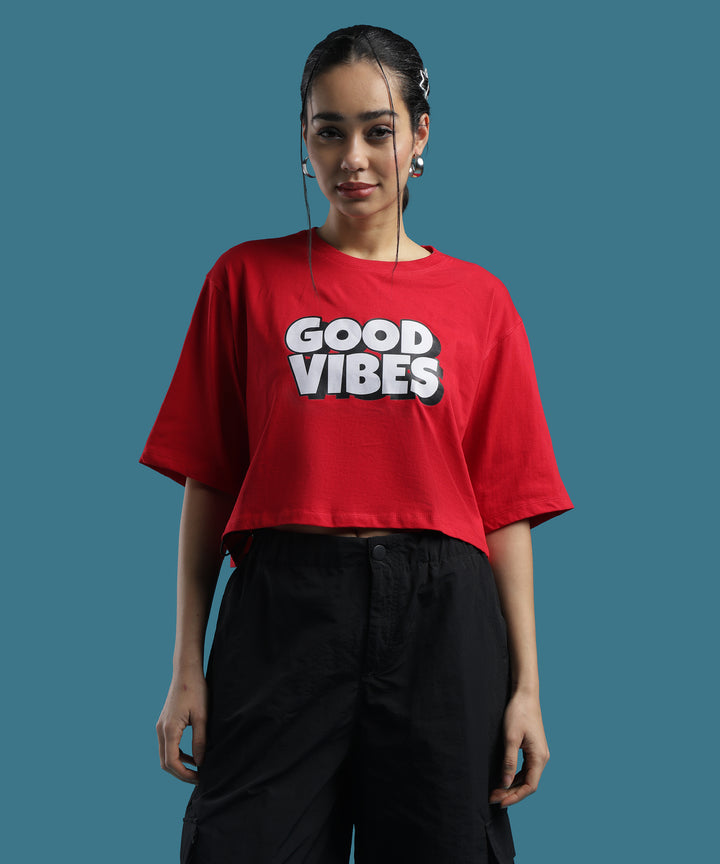 Womens Printed Crop Top