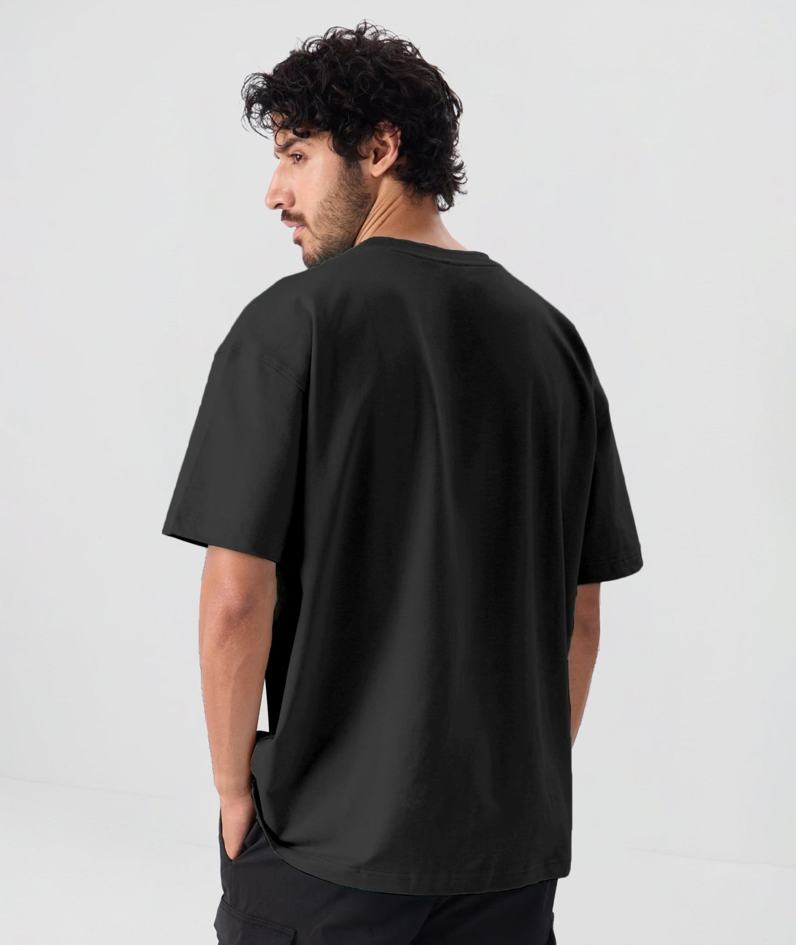 Men’s Solid Oversized T-Shirt | Black