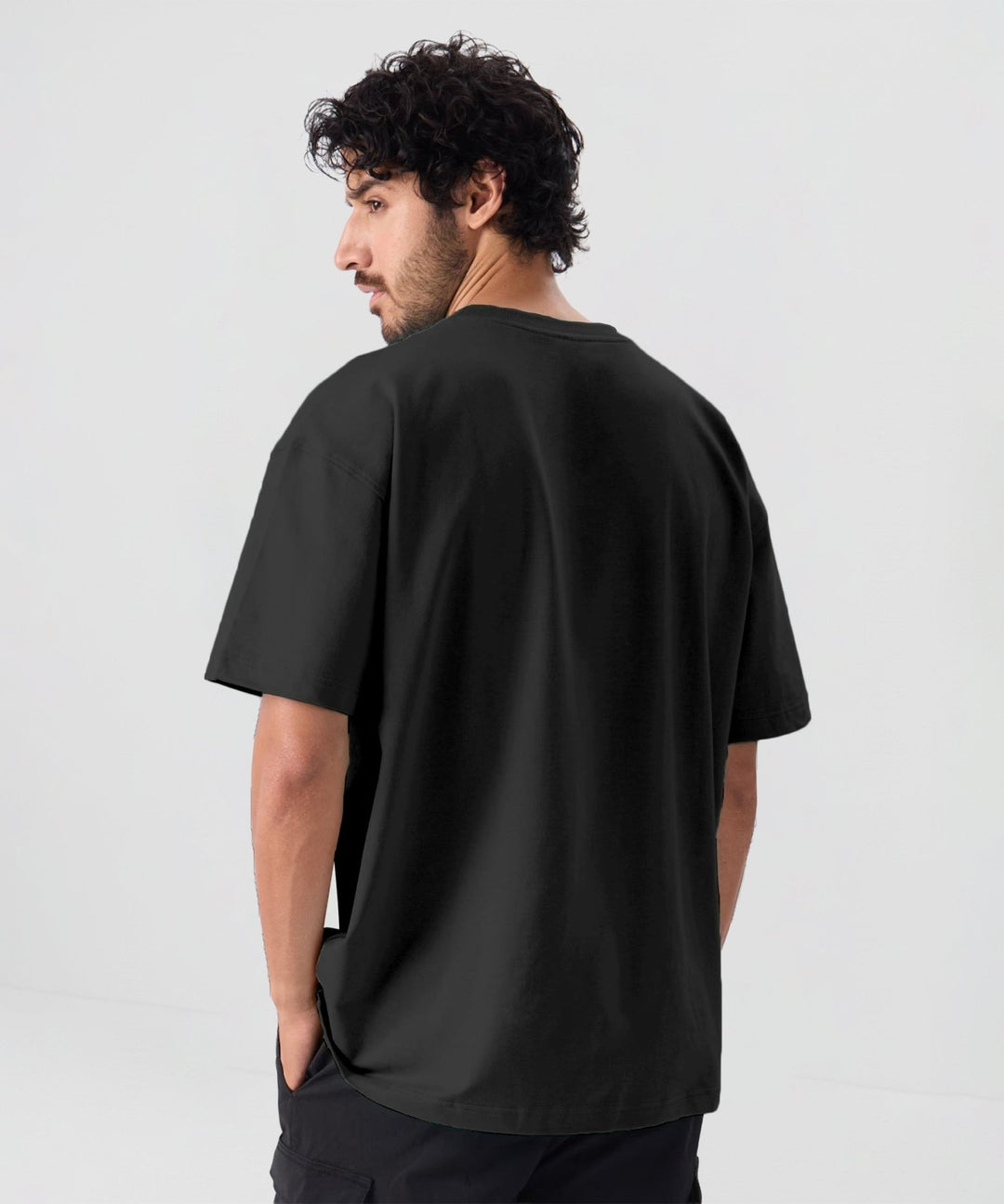 Men’s Solid Oversized T-Shirt | Black