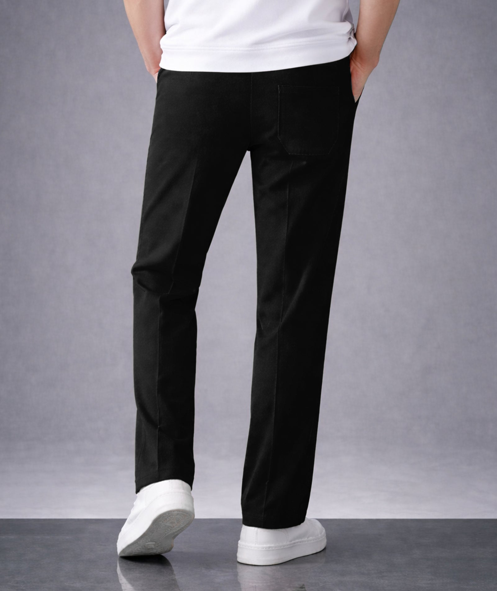 Mens Relaxed Fit Track Pants with Pockets | Black